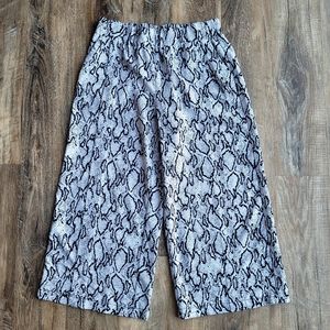 Joe B XL Snake Skin Print High Waist Wide Leg Flowy Pants w/Pockets